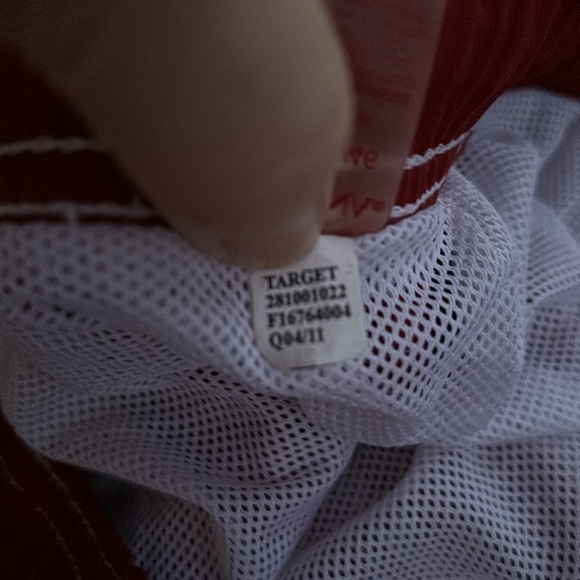 Merona Red Stripes Swim Trunks Swimwear Mesh Lining Elastic Drawstring XXL 44/46 - Picture 16 of 16